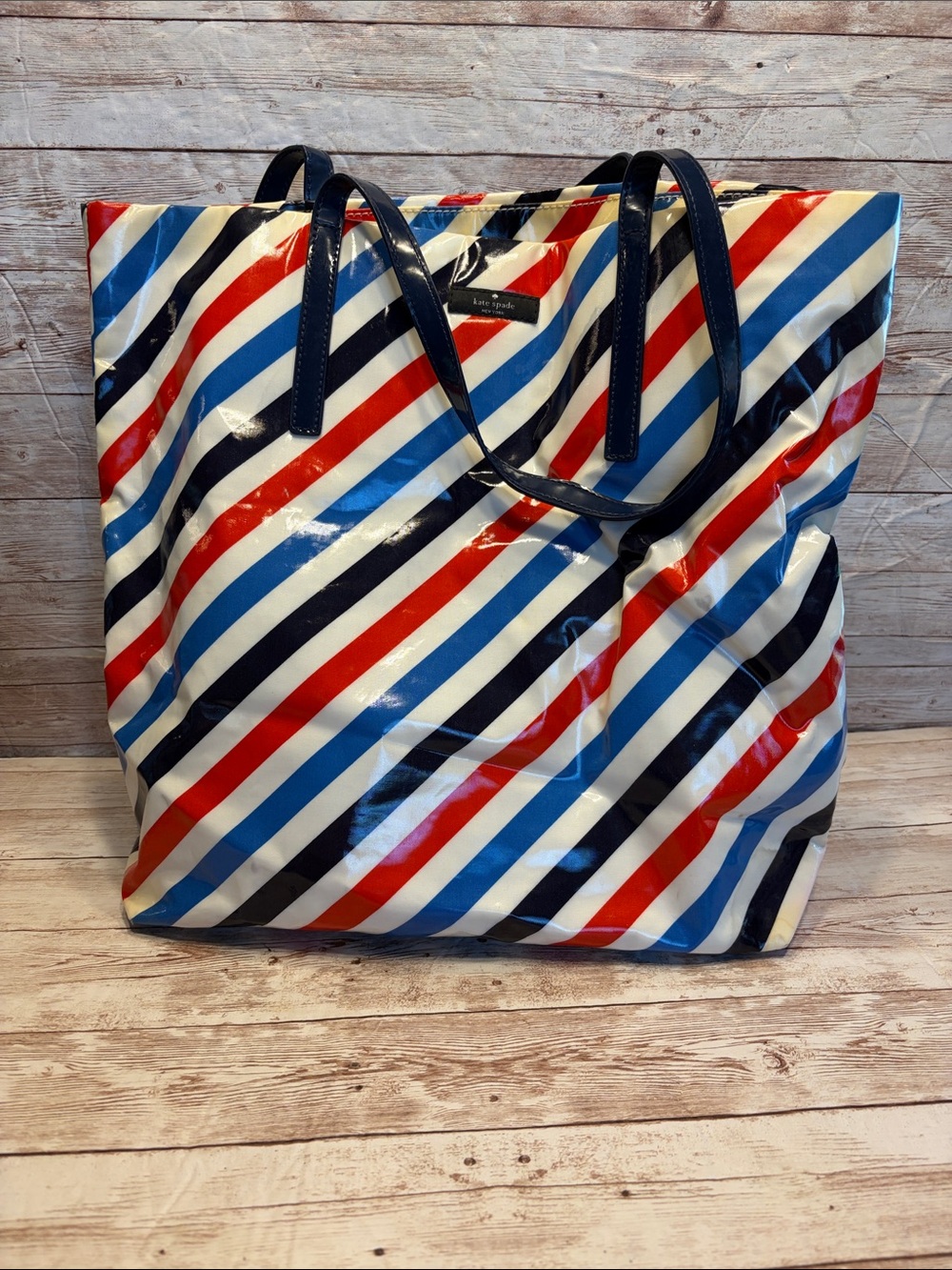 kate spade Red, Blue, Navy & White Striped Tote
